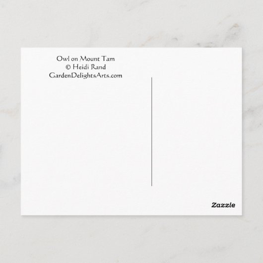 Owl Mount Tam Briefkaart (Achterkant)