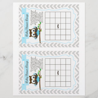 Owl Mustache Baby shower Bingo Game, 2 a pagina