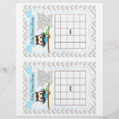 Owl Mustache Baby shower Bingo Game, 2 a pagina (Voorkant)