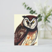Owl - Natuur Art Card Briefkaart (Staand voorkant)