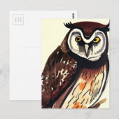 Owl - Natuur Art Card Briefkaart (Voorkant / Achterkant)