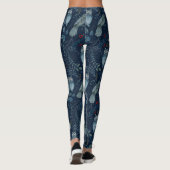 Owl Natuur Bird Art in Blue Leggings (Achterkant)