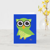 Owl Notecard Kaart (Gele Bloem)