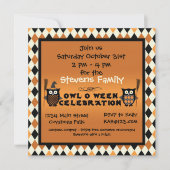 Owl O Ween Halloween Party Invitation Kaart (Voorkant)