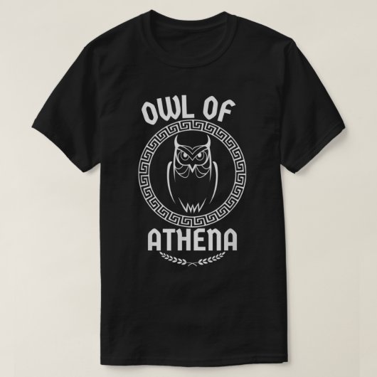 Owl of Athena Goddess Medusa Greek T-shirt (Design voorkant)