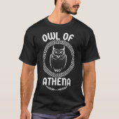 Owl of Athena Goddess Medusa Greek T-shirt (Voorkant)