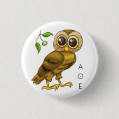 Owl of Athena Ronde Button 3,2 Cm (Voorkant)