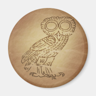 Owl of Wisdom Greek Magneet