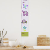 Owl, olifant Nursery Growth Chart Keep at 8x44! Poster (Keuken)