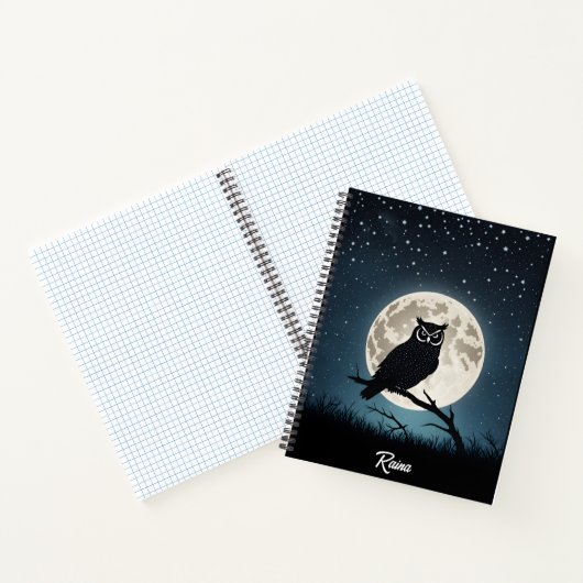 Owl on a Magical Night Notitieboek (Binnen)