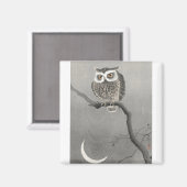 Owl On Tree Branch By Ohara Koson Magneet (Voorkant / Achterkant)