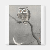 Owl On Tree Branch By Ohara Koson Magneet (Voorkant)