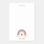 Owl onder een regenboogleraar post-it® notes (Voorkant)