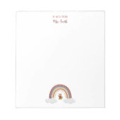 Owl onder een regenboogschool-Notitieblok Notitieblok (Voorkant)