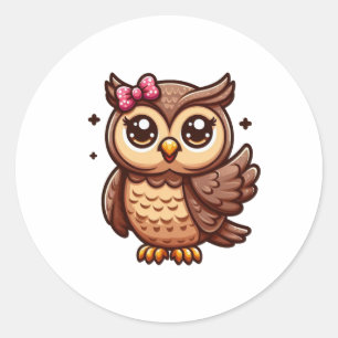 Owl-ontwerp Ronde Sticker