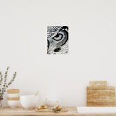 Owl oog (rechts) poster (Keuken)
