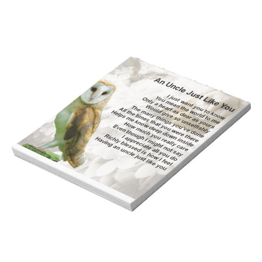 Owl - Oom Poem Notitieblok (Linkerzijde)