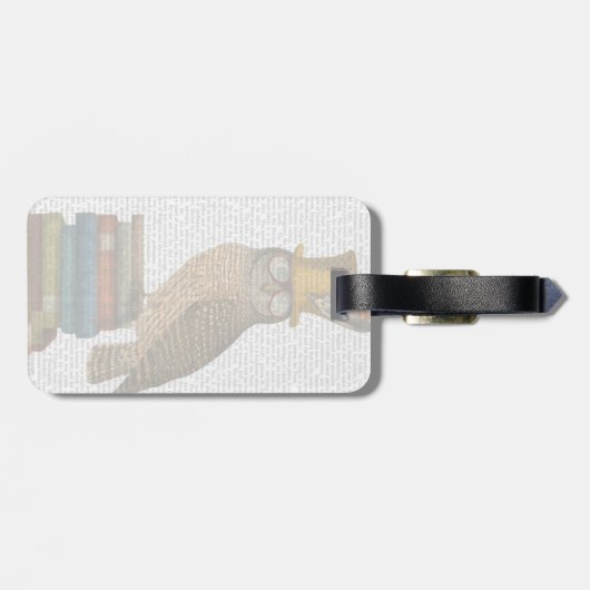 Owl op boeken bagagelabel (Achterkant horizontaal)