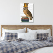 Owl op boeken canvas afdruk (Insitu (Slaapkamer))
