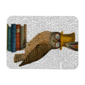 Owl op boeken magneet (Horizontaal)