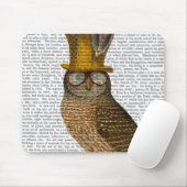 Owl op boeken muismat (Met muis)