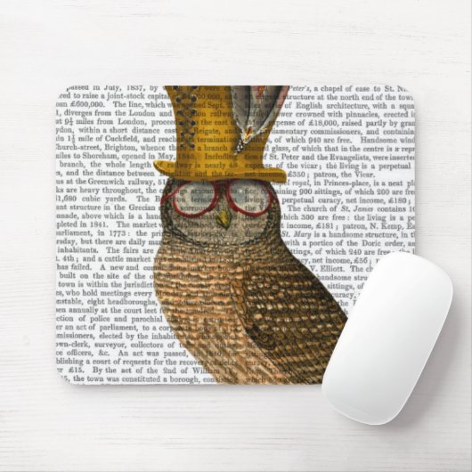 Owl op boeken muismat (Met muis)