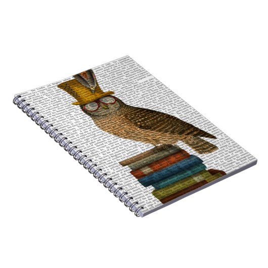 Owl op boeken notitieboek (Rechterzijde)