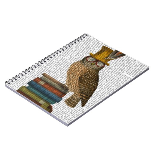 Owl op boeken notitieboek (Linkerzijde)