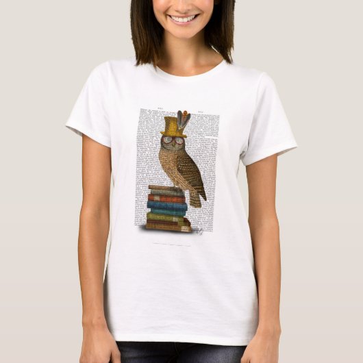 Owl op boeken t-shirt (Voorkant)