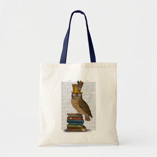 Owl op boeken tote bag (Voorkant)