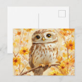 Owl op boom briefkaart (Voorkant / Achterkant)