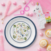 Owl op boomstronk Vogels blaast snoepsnoep Papieren Bordje (Feest)