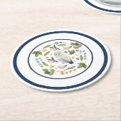 Owl op boomstronk Vogels blaast snoepsnoep Ronde Kartonnen Onderzetter (Gebogen)