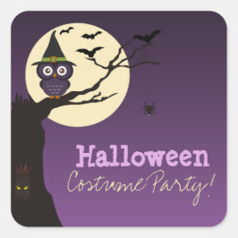 Owl op boomtak Halloween Birthday Part Sticker