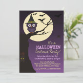 Owl op boomtak Halloween Birthday Party Kaart (Staand voorkant)