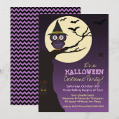 Owl op boomtak Halloween Birthday Party Kaart (Voorkant / Achterkant)