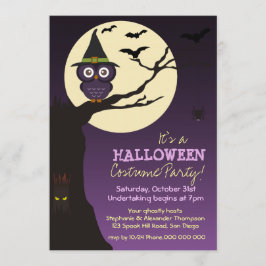 Owl op boomtak Halloween Birthday Party Kaart