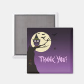 Owl op boomtak Halloween Dank u Magnet (Voorkant / Achterkant)