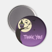 Owl op boomtak Halloween Dank u Magnet (Voorkant / Achterkant)