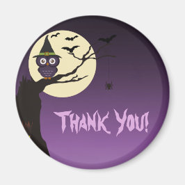Owl op boomtak Halloween Dank u Magnet