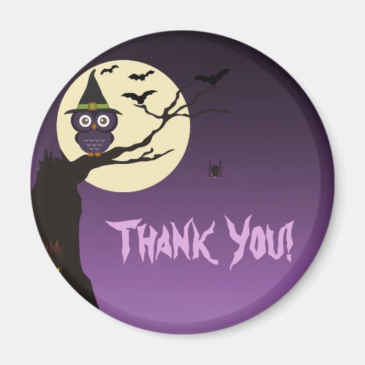 Owl op boomtak Halloween Dank u Magnet (Voorkant)