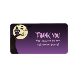 Owl op boomtak het Etiket van het Etiket van de Fa