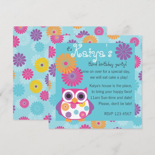 Owl op de Bright Side Kaart (Voorkant / Achterkant)