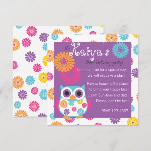 Owl op de Bright Side Kaart (Voorkant / Achterkant)