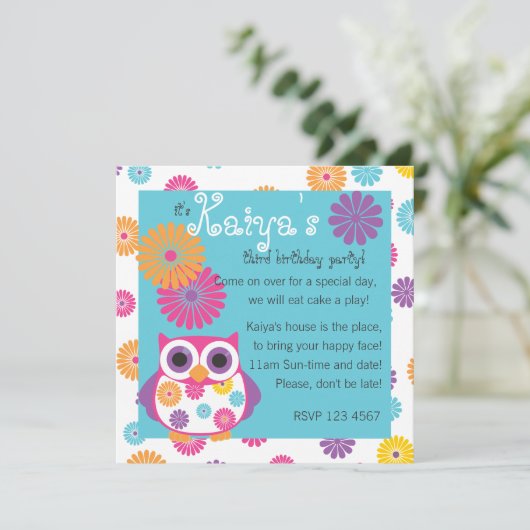 Owl op de Bright Side Kaart (Staand voorkant)