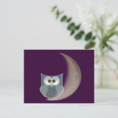 Owl op de maan briefkaart (Staand voorkant)
