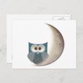 Owl op de maan briefkaart (Voorkant / Achterkant)