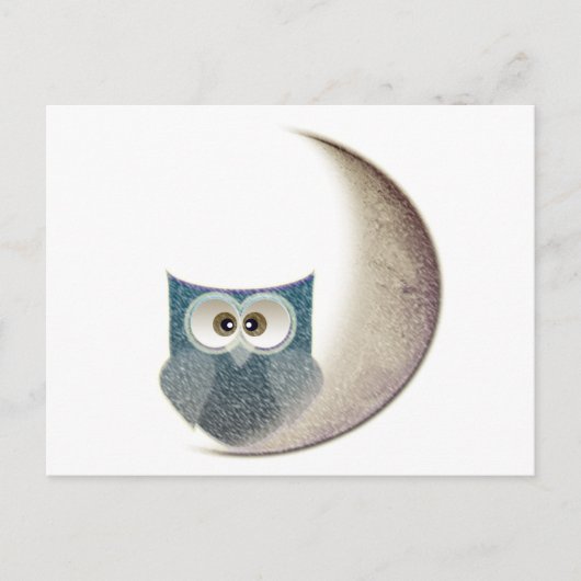 Owl op de maan briefkaart (Voorkant)
