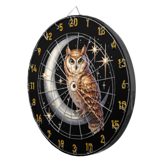 Owl op de maan dartbord (Voorkant Rechts)