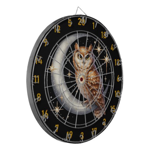 Owl op de maan dartbord (Voorkant Links)